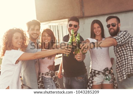 Similar – Image, Stock Photo Group of people having fun in summer party