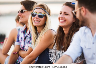 Group Of Young Happy Friends Having Fun Time