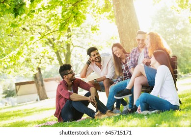 Group Of Young People Having Fun Outdoors 