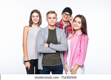 Group Of Young People, Isolated On White Background