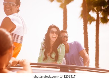 Group Of Young People At Venice Beach In Los Angeles