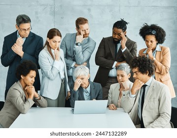 Group of young and senior business people having a meeting and being worried and stressed over a an arised problem in the office. Teamwork and success concept - Powered by Shutterstock