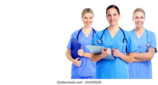 Group of young smiling nurses.