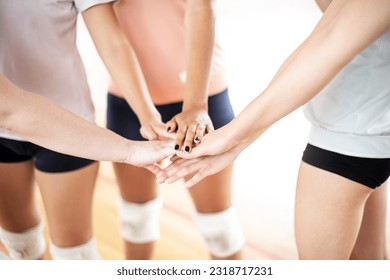 A group of young volleyball players greeting each other during a school volleyball training.  - Powered by Shutterstock