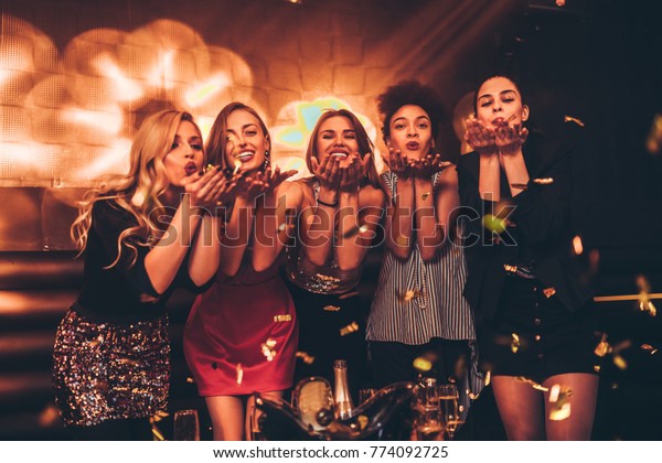 Group Young Women Blowing Kisses Stock Photo 774092725 | Shutterstock