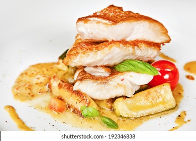 Grouper Fillet With Zucchini And Mustard Sauce