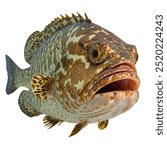 Groupers are robust, large-bodied fish characterized by their broad heads and strong jaws.