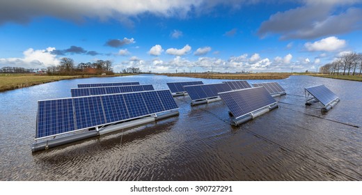 Groups of Floating solar panels on unused water bodies can represent a serious alternative to ground mounted solar systems