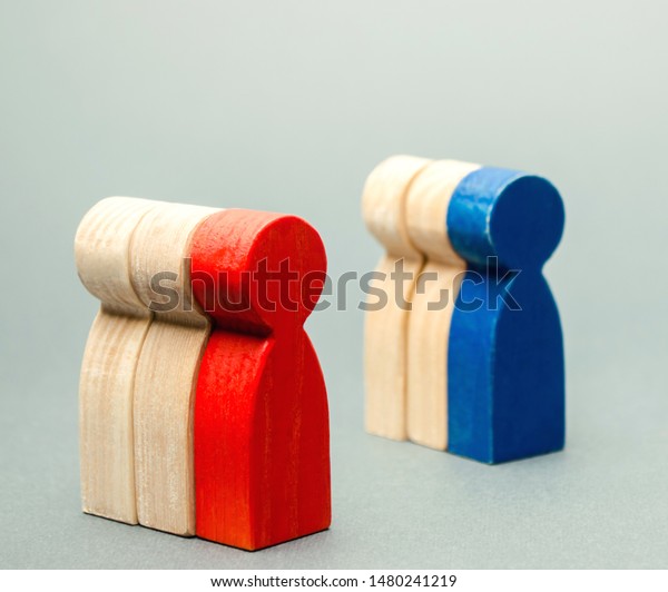 Groups of\
multicolored wooden people. The concept of market segmentation.\
Target audience, customer care. Market group of buyers. Customer\
relationship management. Selective\
focus