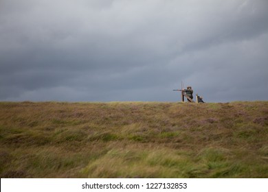 Grouse Shooting In Scotland. Hunter Dog. Peg. Hunter. 