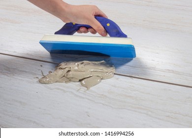 Grouting Tiles Rubber Trowel Stock Photo 1416994244 | Shutterstock