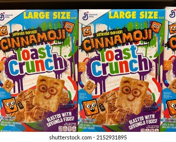 Grovetown, Ga USA - 03 05 22: Retail Store Interior Cinnamon Toast Crunch Cereal