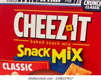 Grovetown, Ga USA - 04 20 22: Kelloggs Snack Brand On A Retail Store Shelf Cheez It Snack Mix