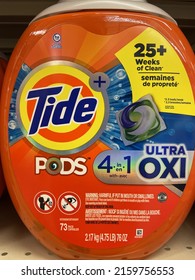 Grovetown, Ga USA - 05 18 22: Retail Store Tide Laundry Detergent Oxi Pods