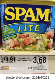 Grovetown, Ga USA - 05 28 22: Retail Store Spam Meat In A Can Lite