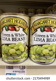 Grovetown, Ga USA - 06 07 22: Retail Store Margaret Holmes Canned Vegetables LIma Beans