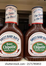 Grovetown, Ga USA - 06 10 22: Retail Grocery Store Sweet Baby Ray's Barbeque Sauce Chipotle