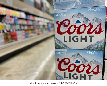 Grovetown, Ga USA - 06 14 22: Coors Light Beer On A Retail Store Display