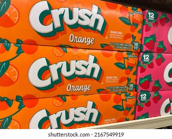 Grovetown, Ga USA - 06 14 22: Retail Store Crush Soda Orange 12 Pack