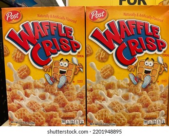 Grovetown, Ga USA - 06 15 22: Retail Grocery Store Post Waffle Crisp Cereal