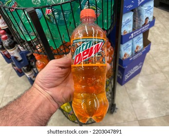 Grovetown, Ga USA - 06 17 22: Retail Grocery Store Mountain Dew Soda Baja Mango Gem