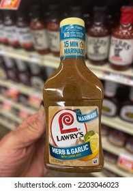 Grovetown, Ga USA - 08 24 22: Retail Grocery Store Lawrys Marinade Sauce