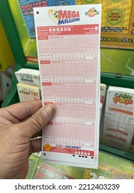 Grovetown, Ga USA - 09 07 22: Retail Grocery Store Georgia Lottery Megamillions Slip