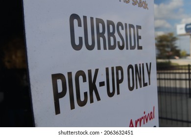 Grovetown, Ga USA - 10 14 21: Shanes Rib Shack Restaurant Curbside Pick Up Sign