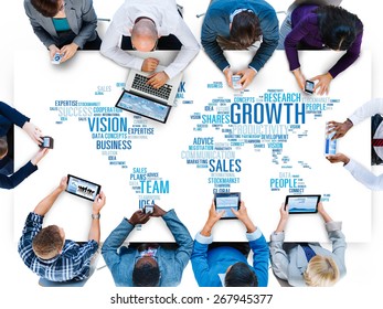 Growth Sales Vision Team Network Idea People Concept