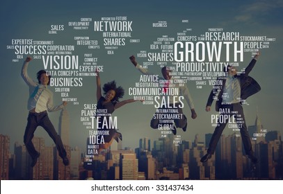 Growth Sales Vision Team Network Idea People Concept