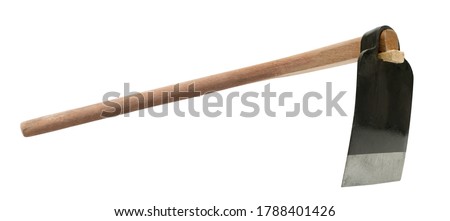 grub hoe or grab hoe, a garden or gardening tool equipment  isolated on white with clipping path