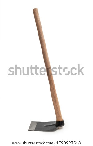 grub hoe or grab hoe, a garden or gardening tool equipment isolated on white background with clipping path