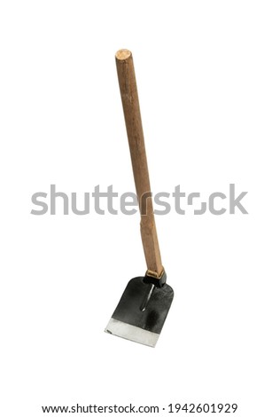 grub hoe or grab hoe is a garden or gardening tool equipment isolated on white background