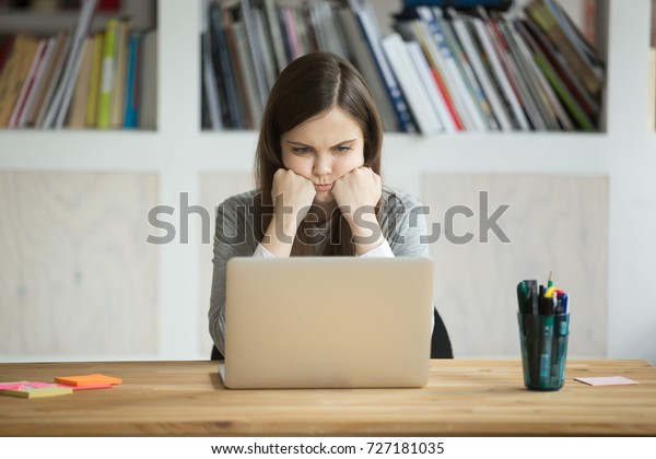 Grumpy Not Amused Office Worker Looking Stock Photo (Edit Now) 727181035