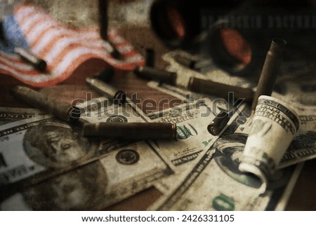 Grunge abstract background. Background concept of the war in Ukraine. Sleeve flags dirt smoke.