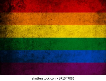 A Grunge Background Of The Gay Flag.