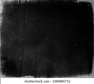 Grunge Black Scratched Background, Old Film Effect, Scary Distressed Texture, Copy Space