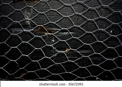 Grunge Chicken Wire Fence Texture