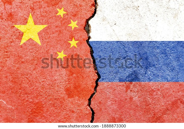 Grunge China vs Russia national flags icon\
isolated on broken wall with cracks background, abstract China\
Russia politics economy relationship friendship divided conflicts\
concept texture\
wallpaper