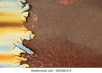 Grunge Chipped Paint Rusty Textured Metal Background