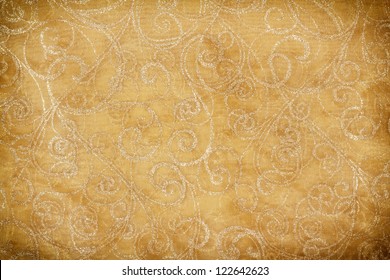 Grunge Christmas Decorated Yellow Table Cloth Background