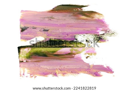 Grunge colorful brush strokes oil paint isolated on white background, clipping path