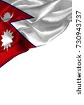 Grunge colorful flag Nepal with copyspace for your text or images,isolated on white background. Close up, fluttering downwind.