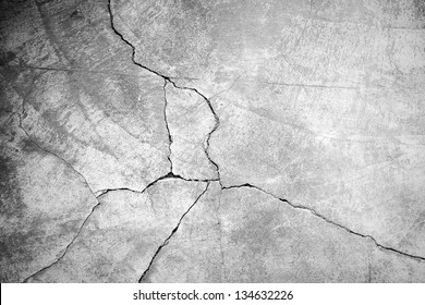 Grunge concrete cement wall with crack in industrial building, great for your design and texture background - Shutterstock ID 134632226