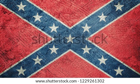 Grunge Confederate flag. Confederation flag with grunge texture.