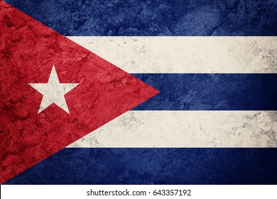 Grunge Cuba Flag. Cuban Flag With Grunge Texture.