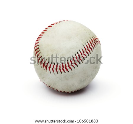 Grunge dirty baseball ball isolated on white background