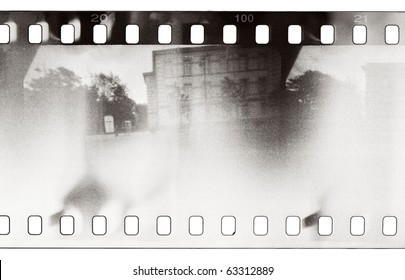 Grunge Film Strip Sample, Used Original Pinhole Camera Shot With Light Leaks. Made Myself.