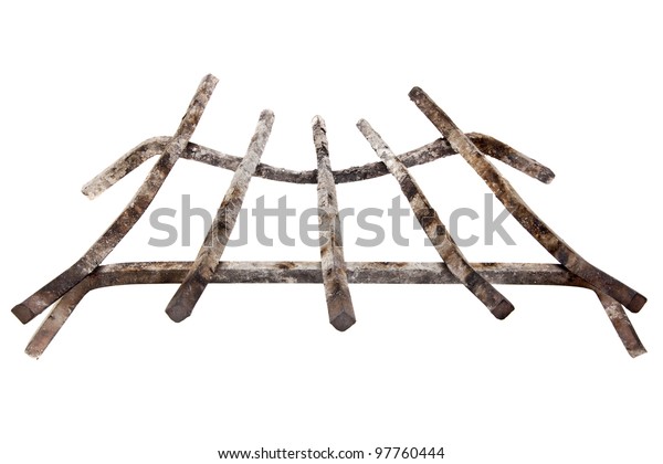 Grunge Fireplace Iron Grate Ash Wood Miscellaneous Objects