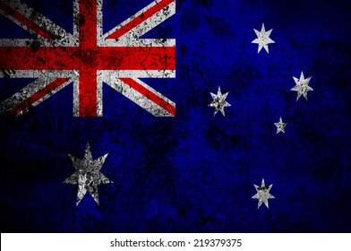 grunge flag of Australia with capital in Canberra